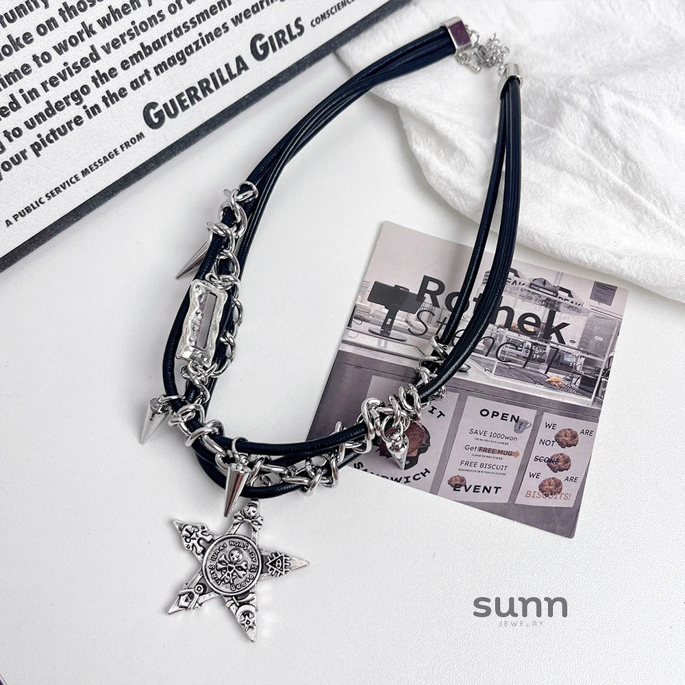 Alayah Y2K Leather Choker