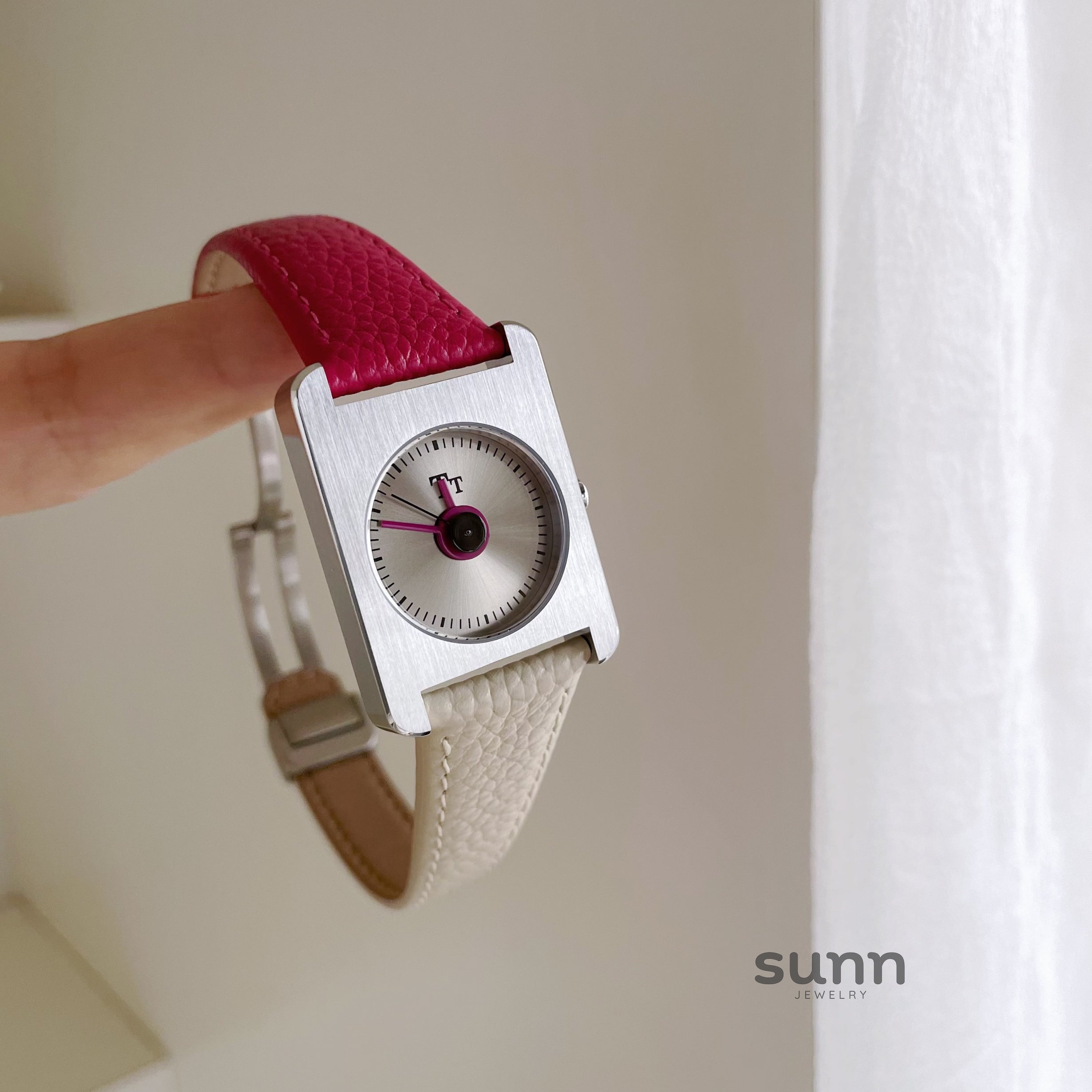 Alayjah Square Leather Strap Watch [YZZLKFB3]