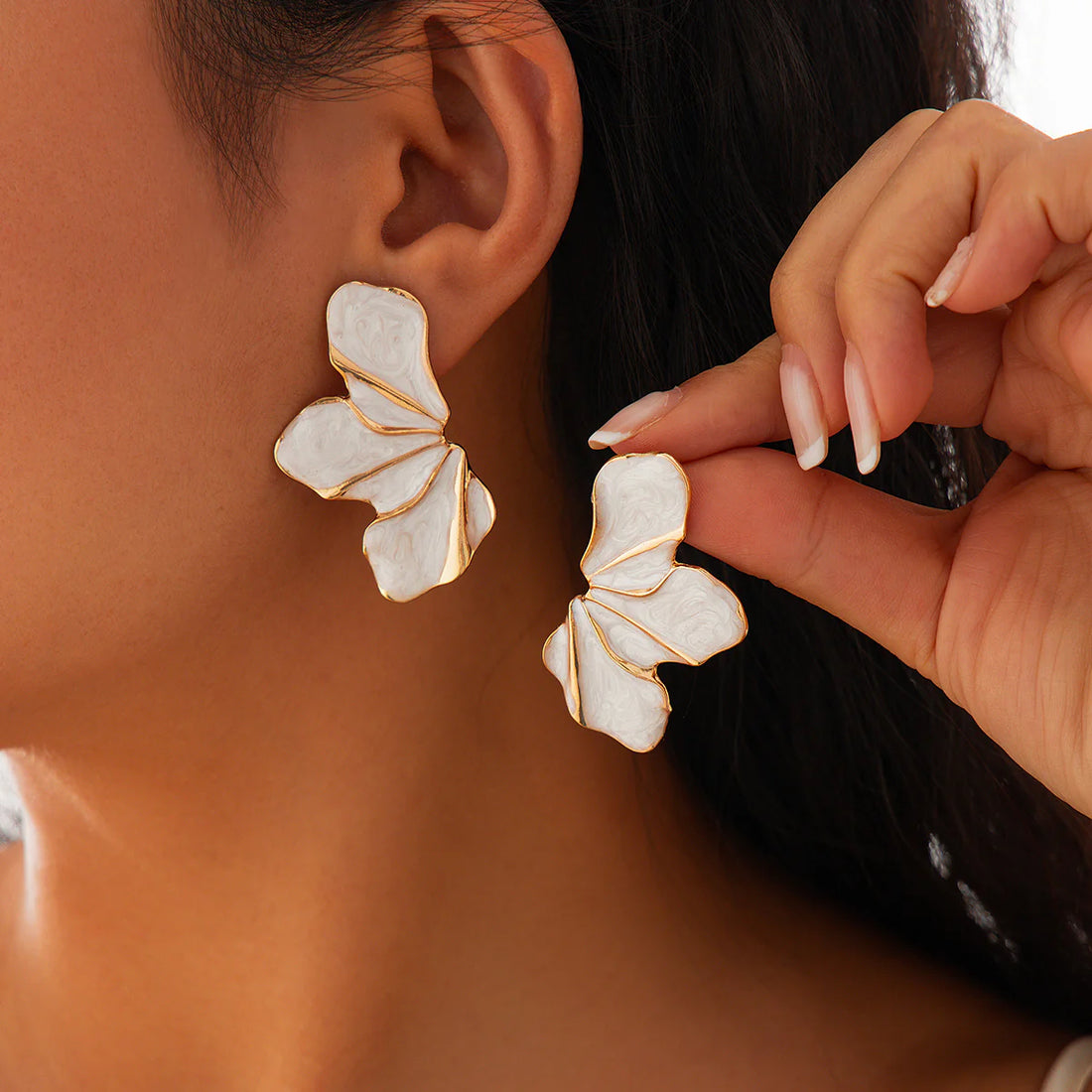 Alaynah Enamel Petal Studs