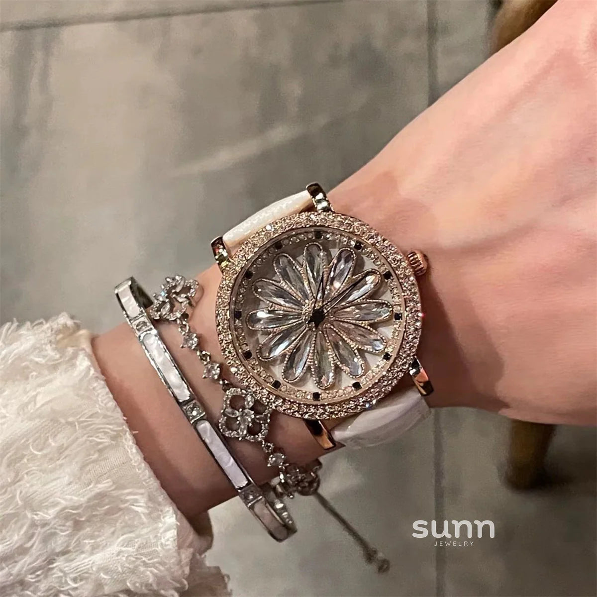 Alaynna Camellia Rhinestone Watch