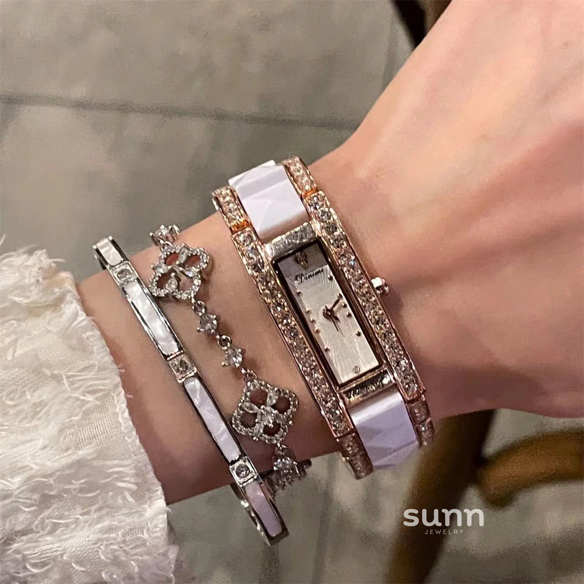 Alaynna Camellia Rhinestone Watch