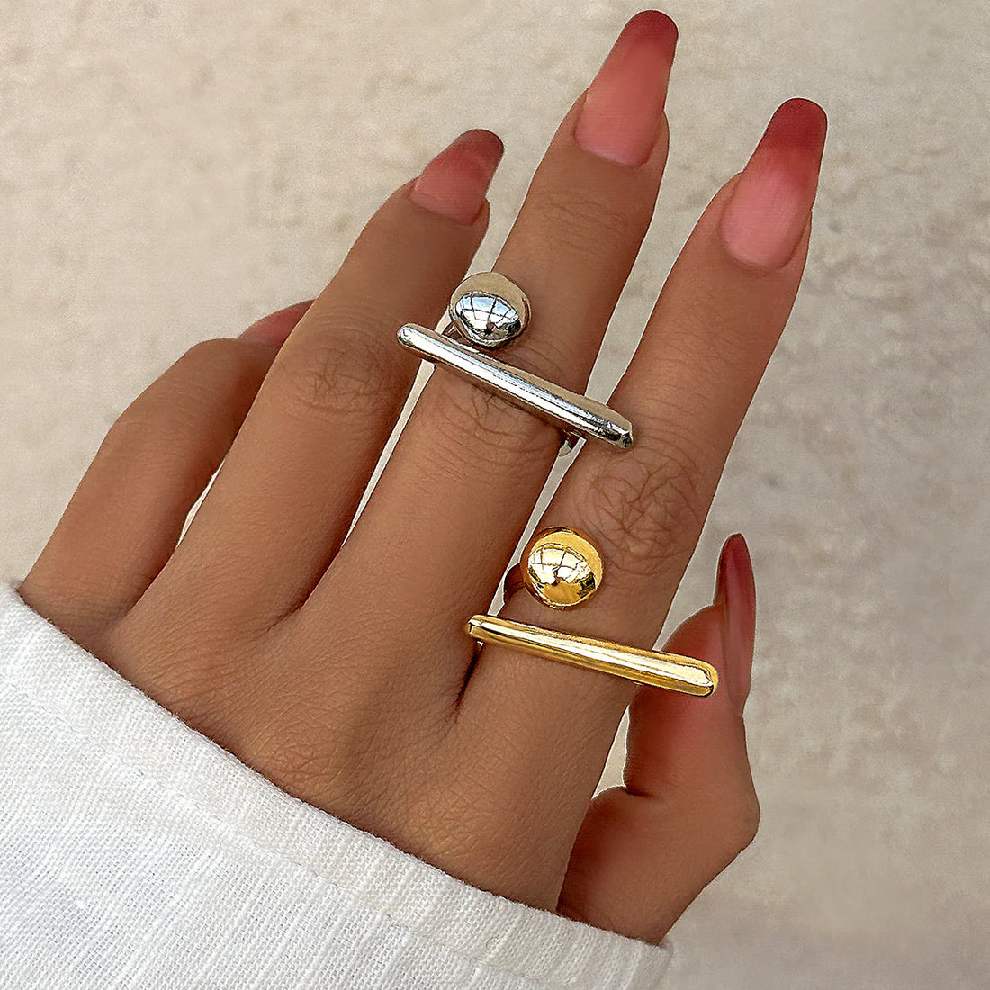 Alba Minimalist Orb Ring