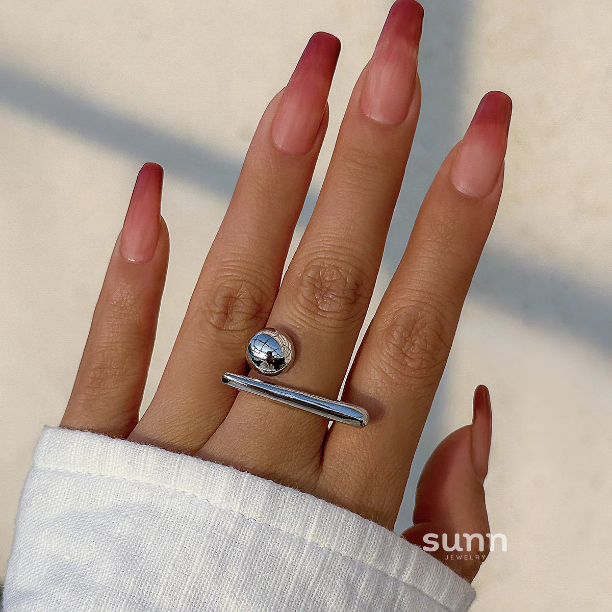 Alba Minimalist Orb Ring