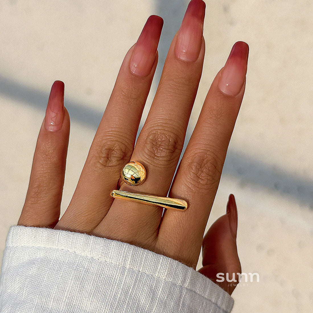 Alba Minimalist Orb Ring