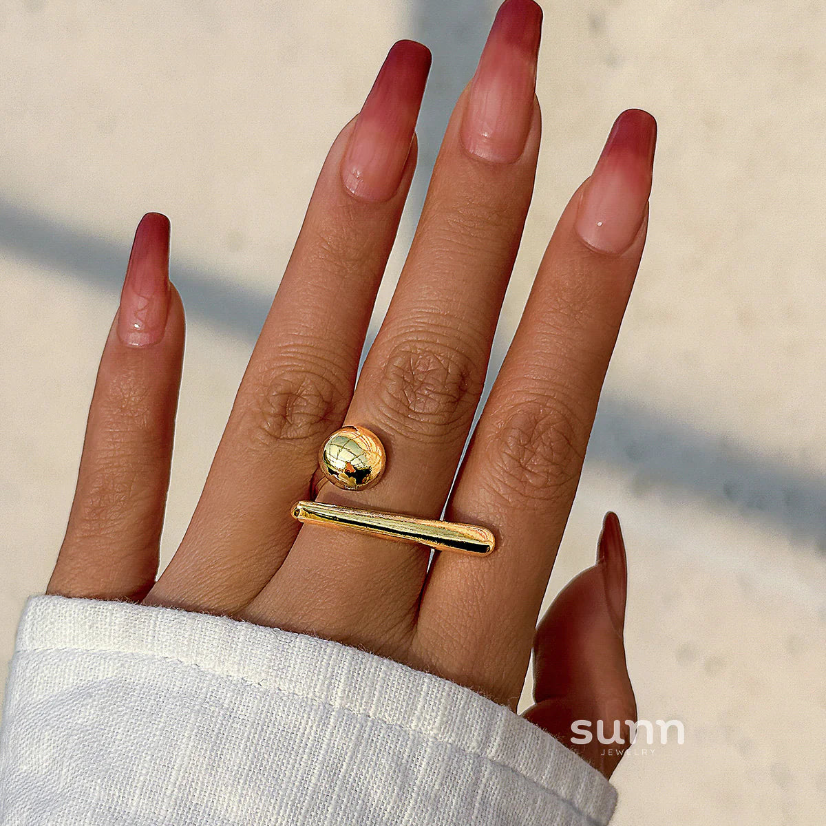 Alba Minimalist Orb Ring