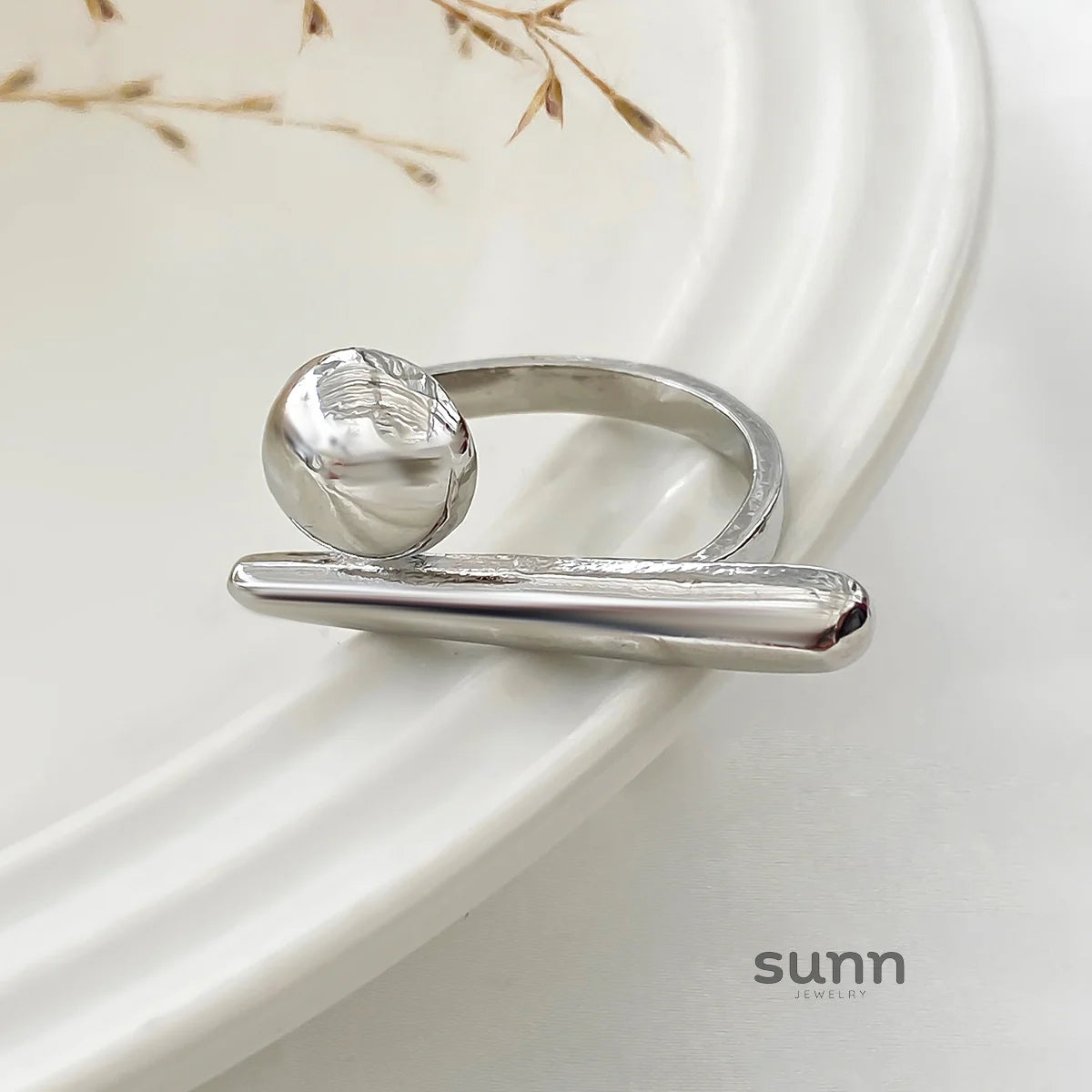 Alba Minimalist Orb Ring