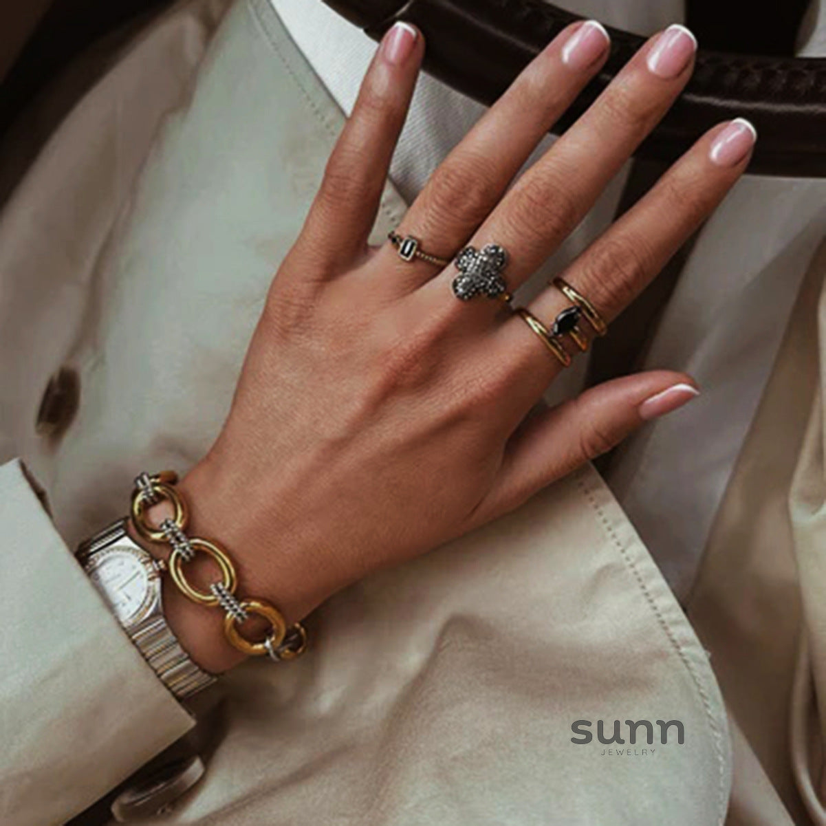 Albany Geometric Steel Bracelet [2ISSIC6B]