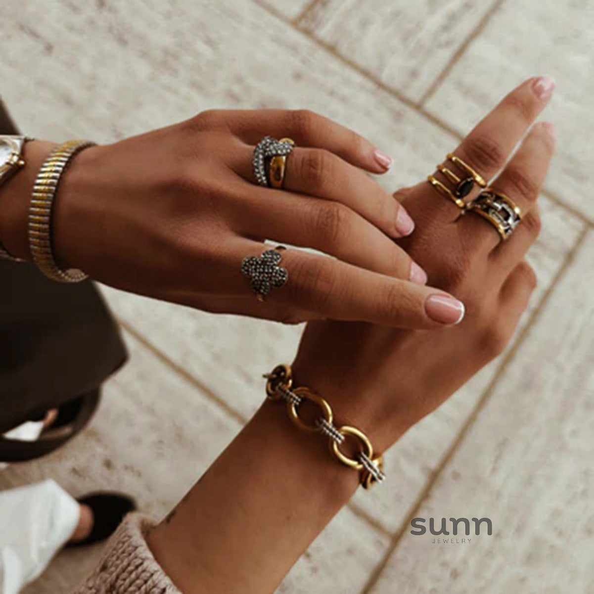 Albany Geometric Steel Bracelet [579702BR]