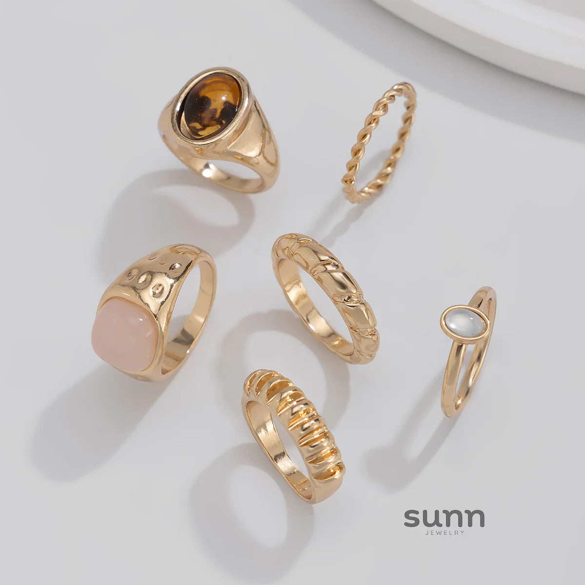 Aleana Irregular Gemstone Rings