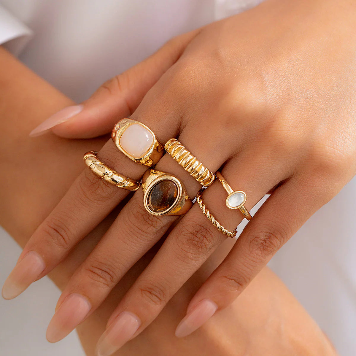 Aleana Irregular Gemstone Rings