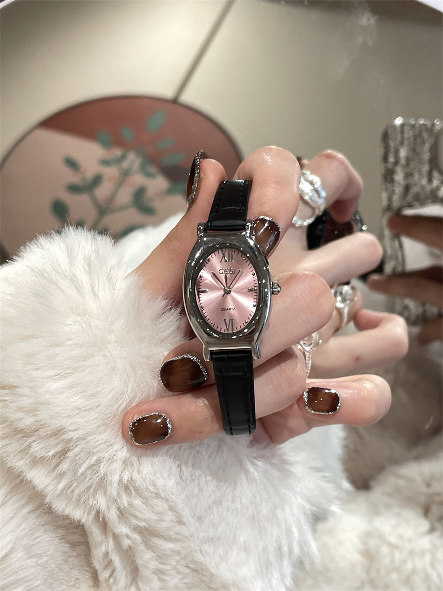 Aleeyah Oval Leather Watch [L9GW1HB1]