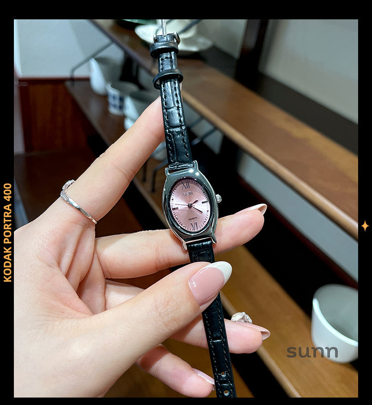 Aleeyah Oval Leather Watch [9MNYRDIL]