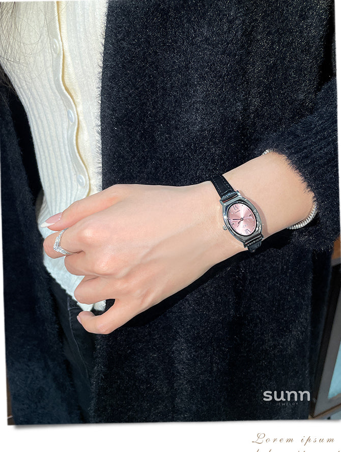 Aleeyah Oval Leather Watch [5G0GV5TV]