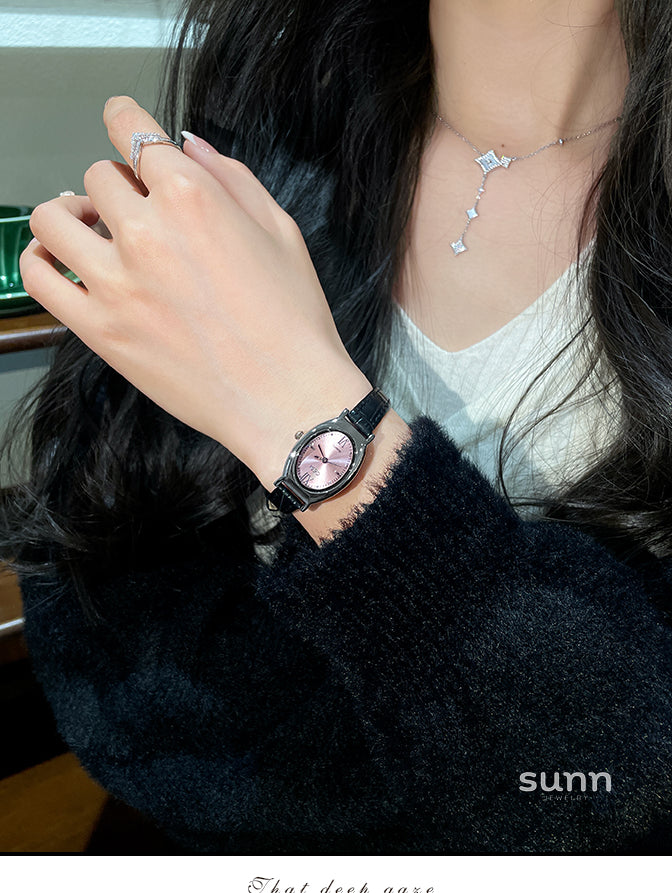Aleeyah Oval Leather Watch [13DQCXQD]