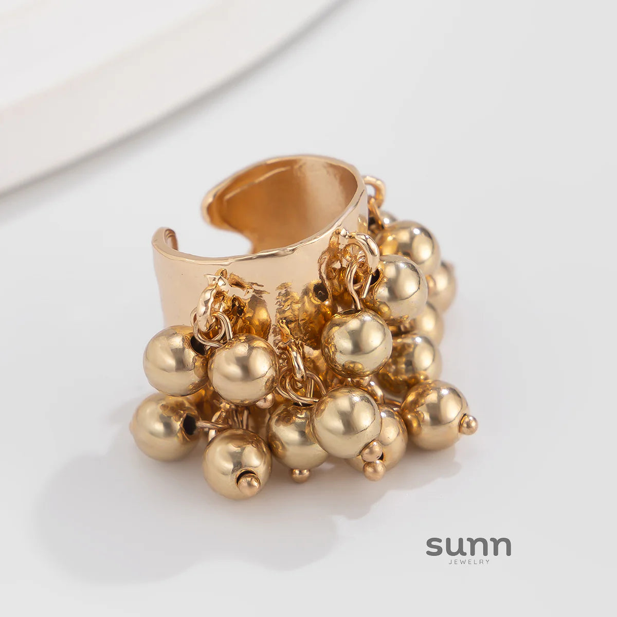 Aleina Chunky Beaded Open Ring