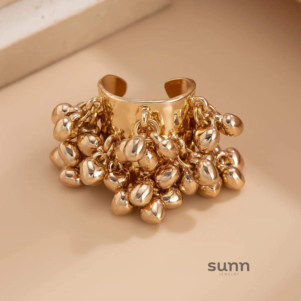Aleina Chunky Beaded Open Ring