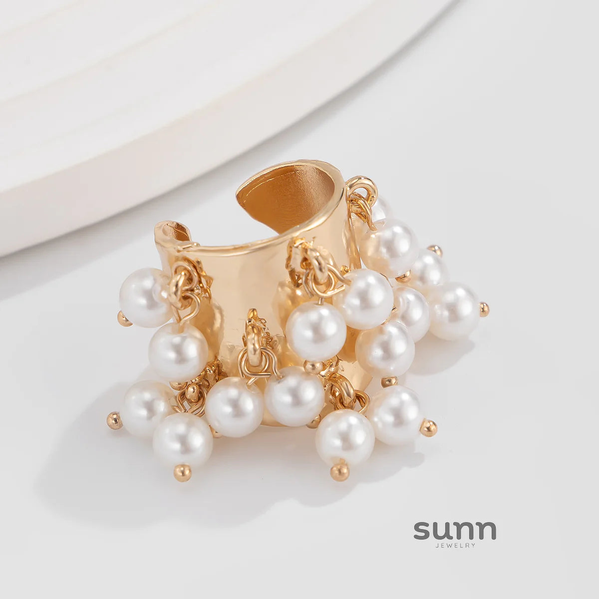 Aleina Chunky Beaded Open Ring