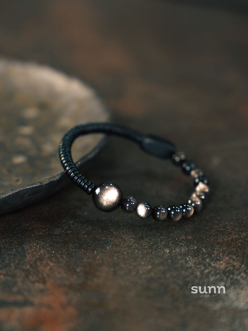 Alena Obsidian Wood Bracelet [XPSZCJ6X]