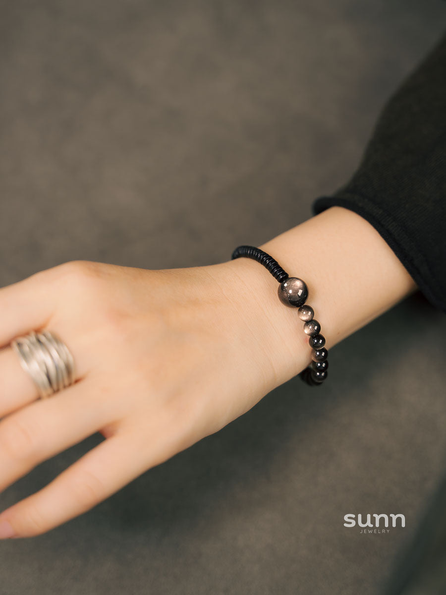 Alena Obsidian Wood Bracelet [WKM3YMX6]