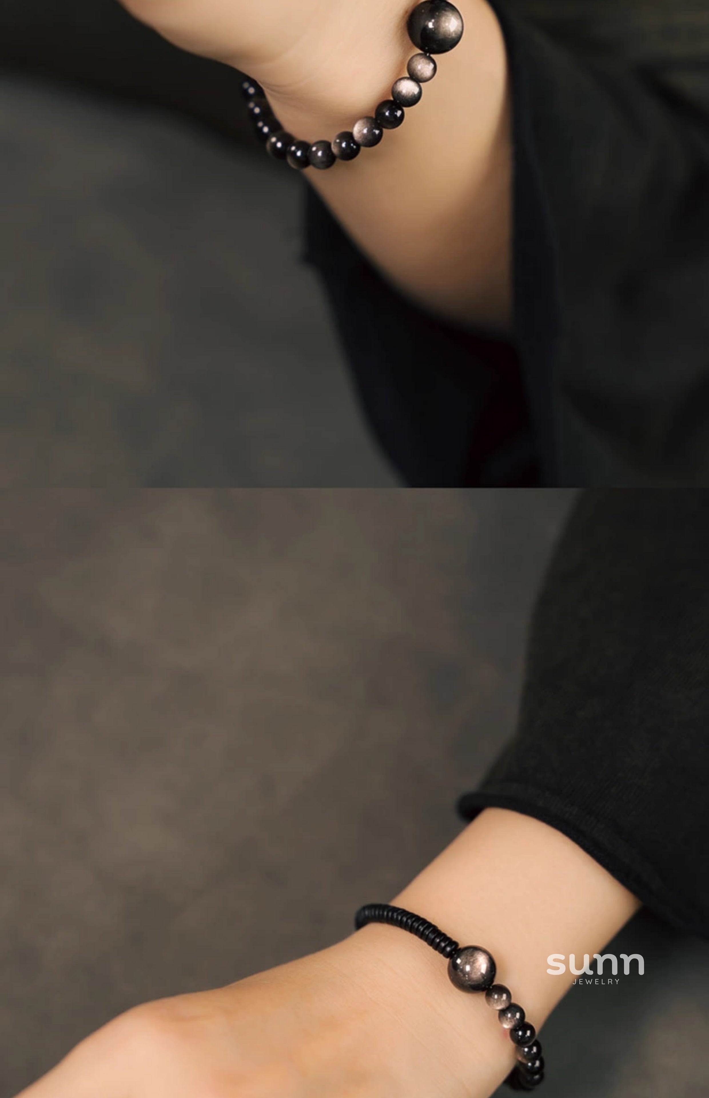 Alena Obsidian Wood Bracelet [0GPEJJ4O]