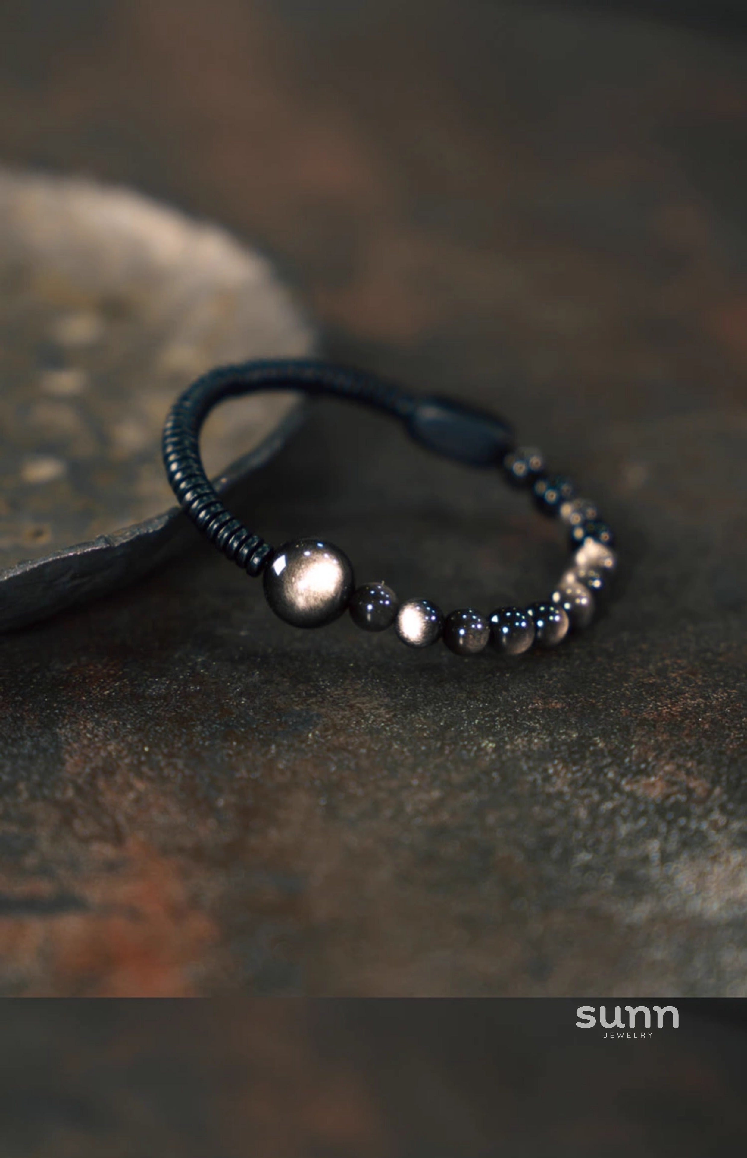 Alena Obsidian Wood Bracelet [O04517QF]