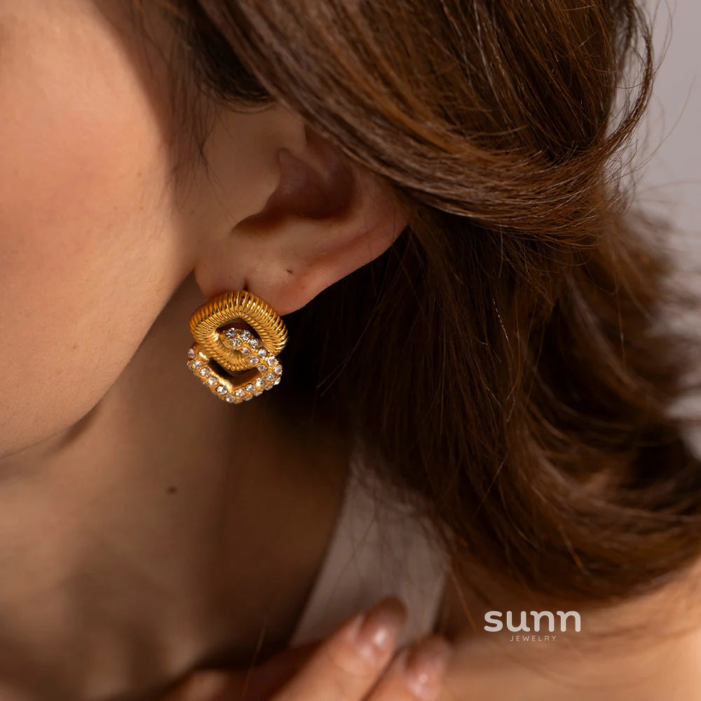 Alessia Crystal Layered Hoop Earrings