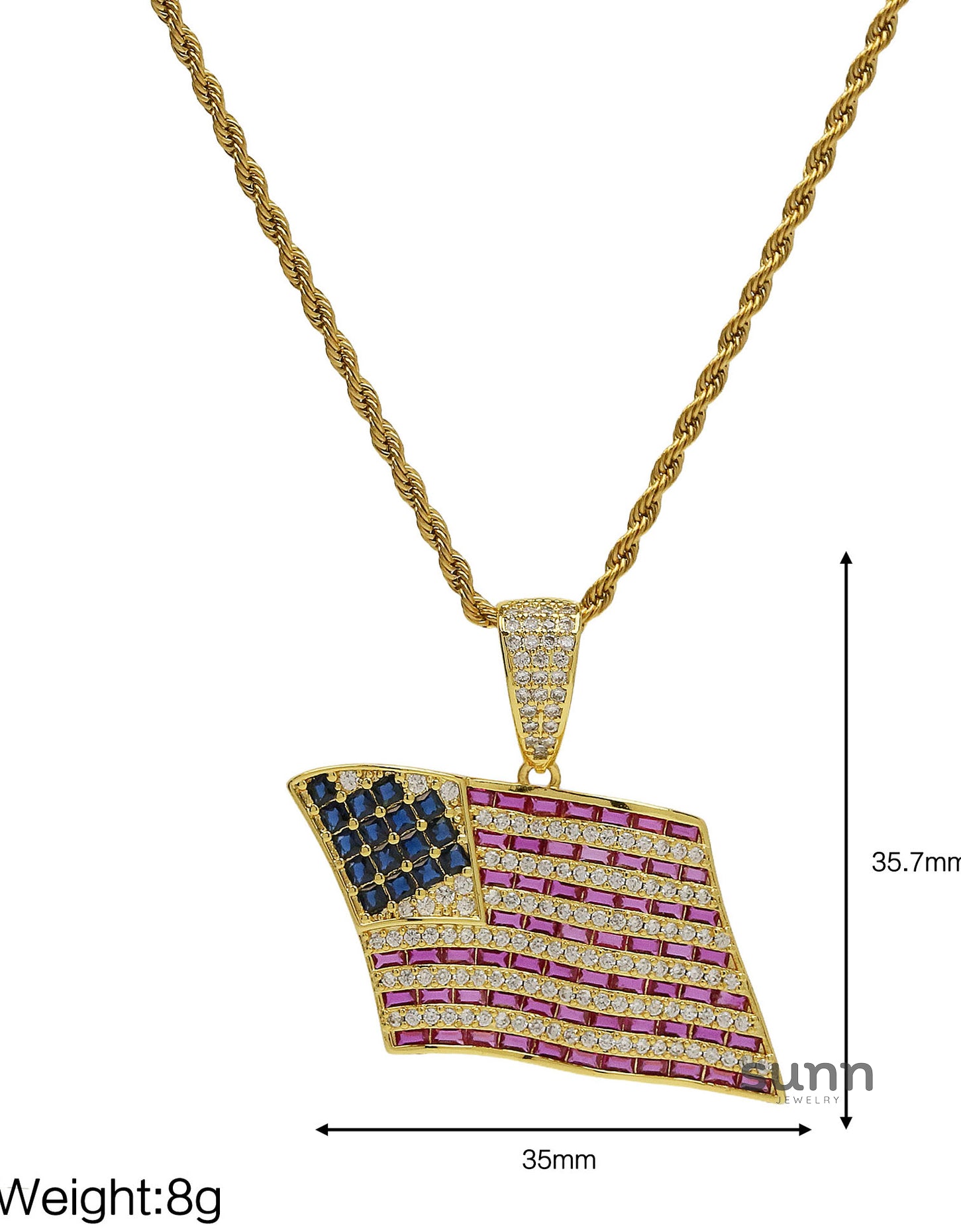 Aletheia Zircon Flag Pendant Necklace [EGB9G8KG]