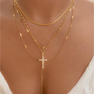 Alexander Layered Cross Necklace [XG8QJI21]