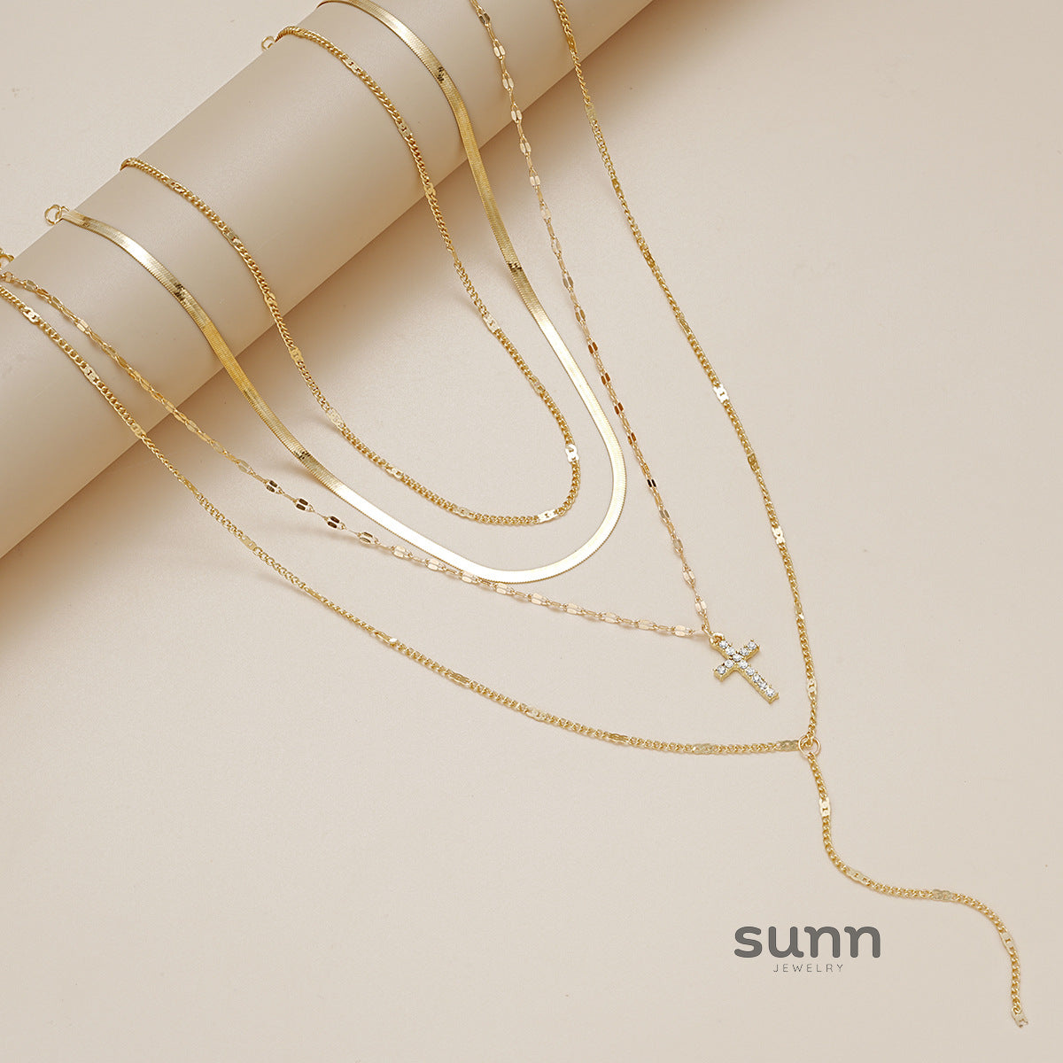 Alexander Layered Cross Necklace [T75QZH4K]