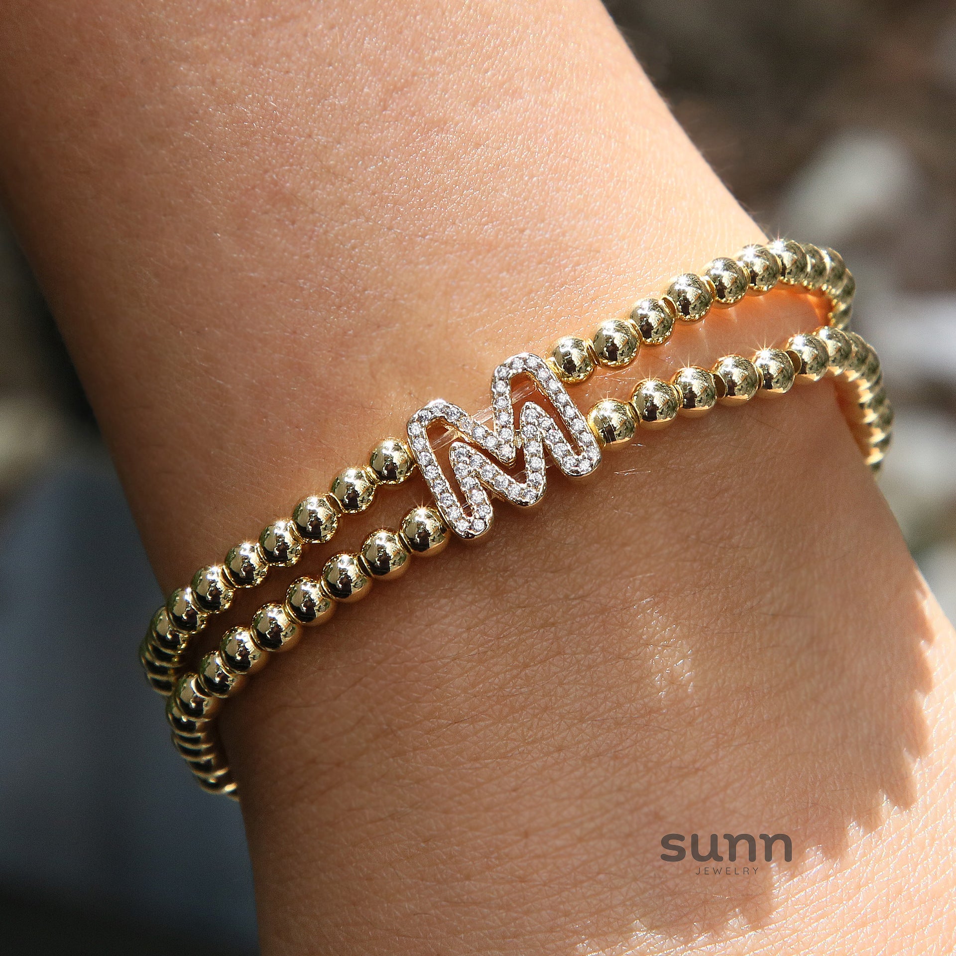 Alexandra Bubble Initial Bracelet [6B57F981]