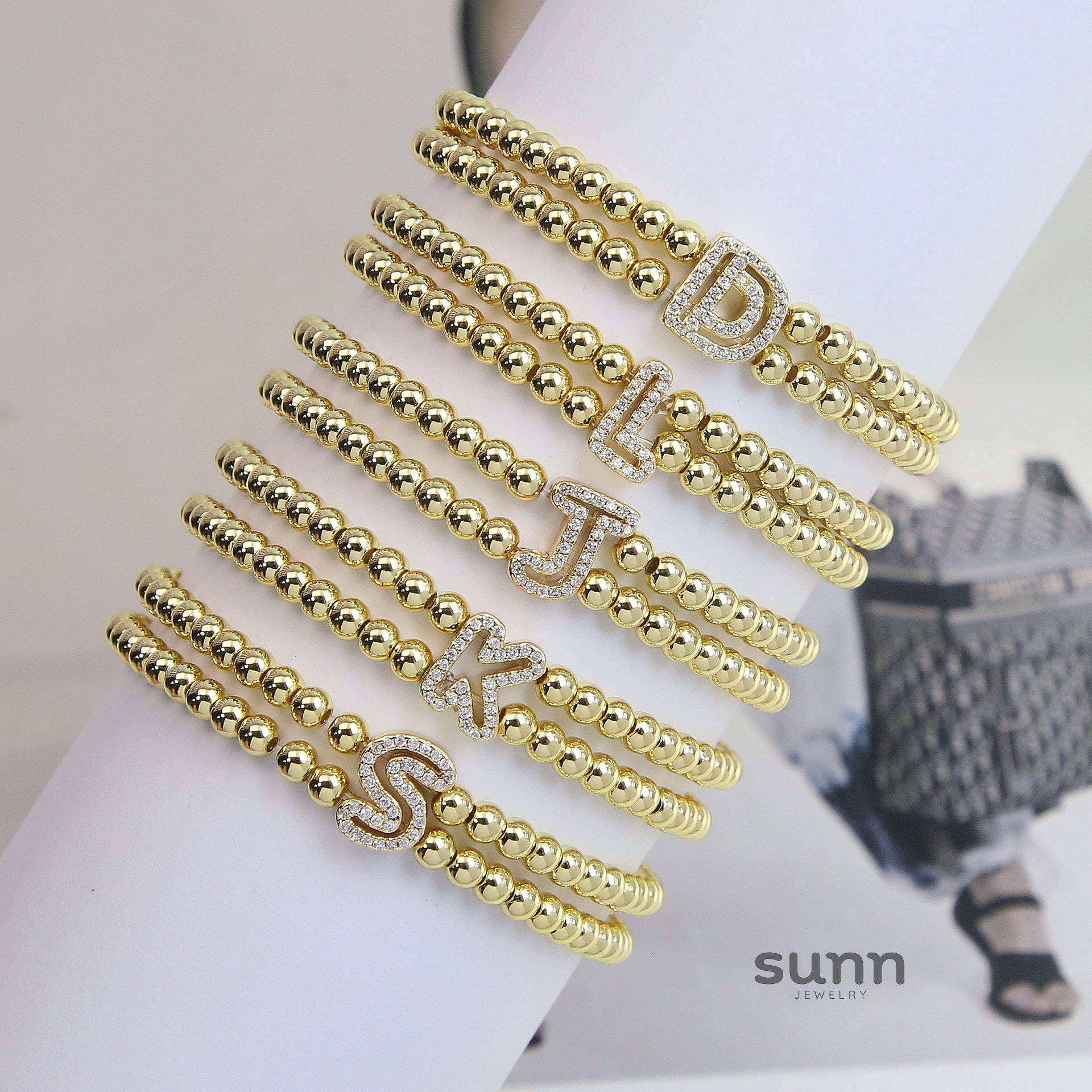 Alexandra Bubble Initial Bracelet [CBCSOKJV]