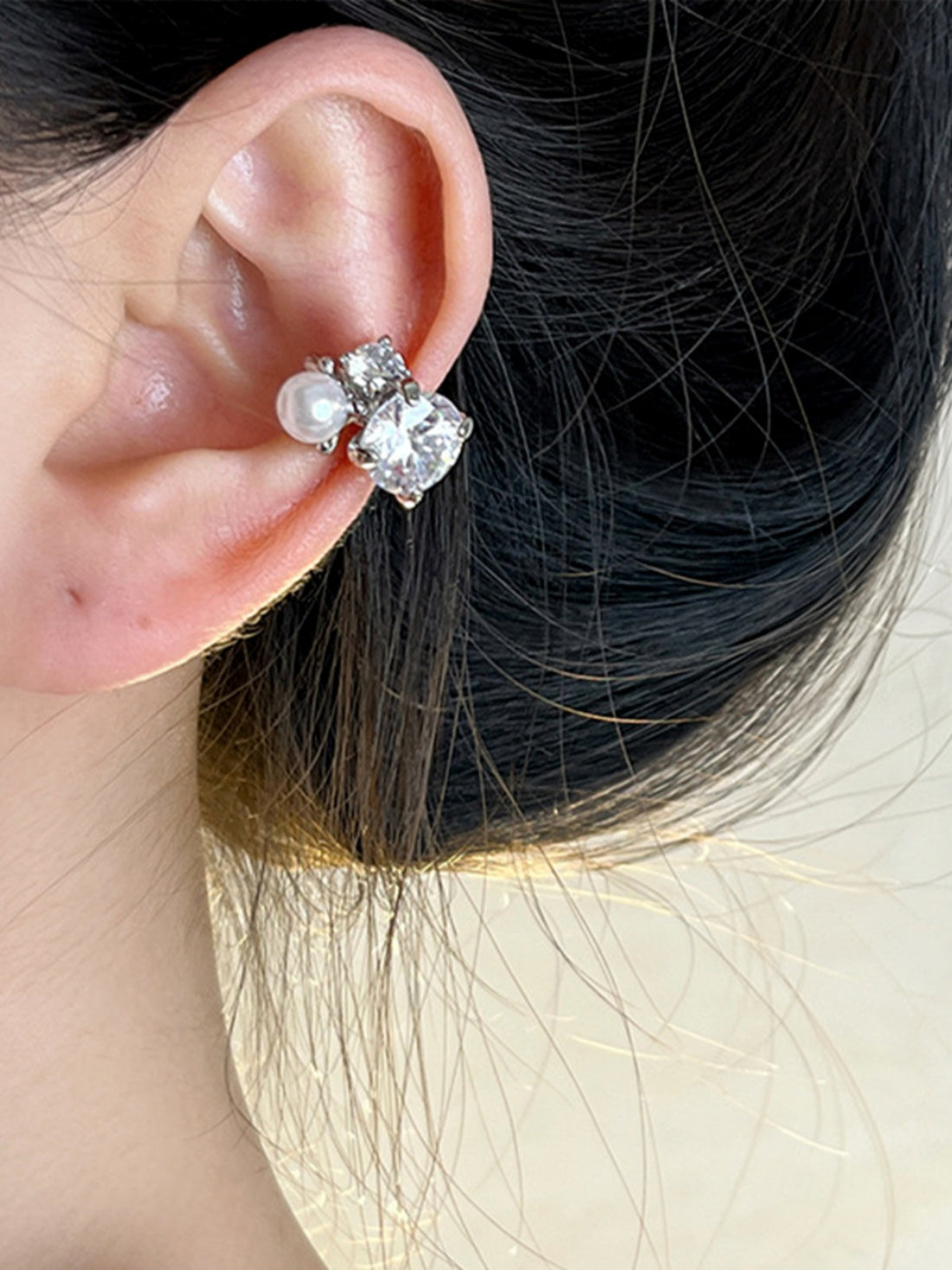 Alexandra Zircon Pearl Ear Cuff [HTVCYOOC]