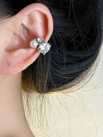 Alexandra Zircon Pearl Ear Cuff [HTVCYOOC]