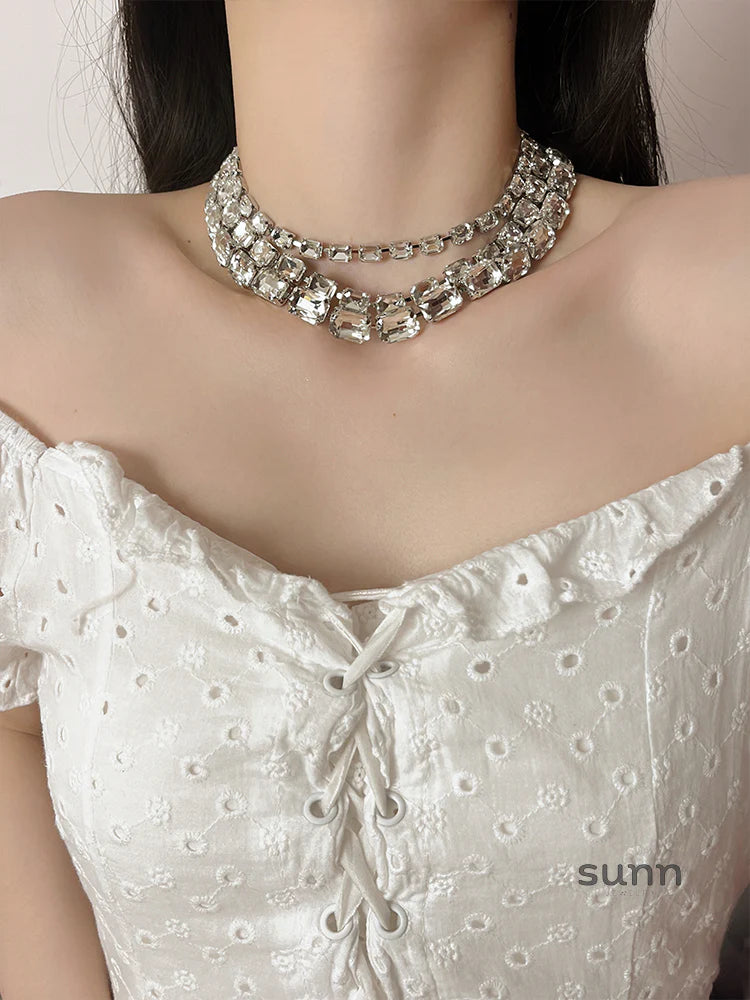 Alexie Multi-Layer Crystal Choker