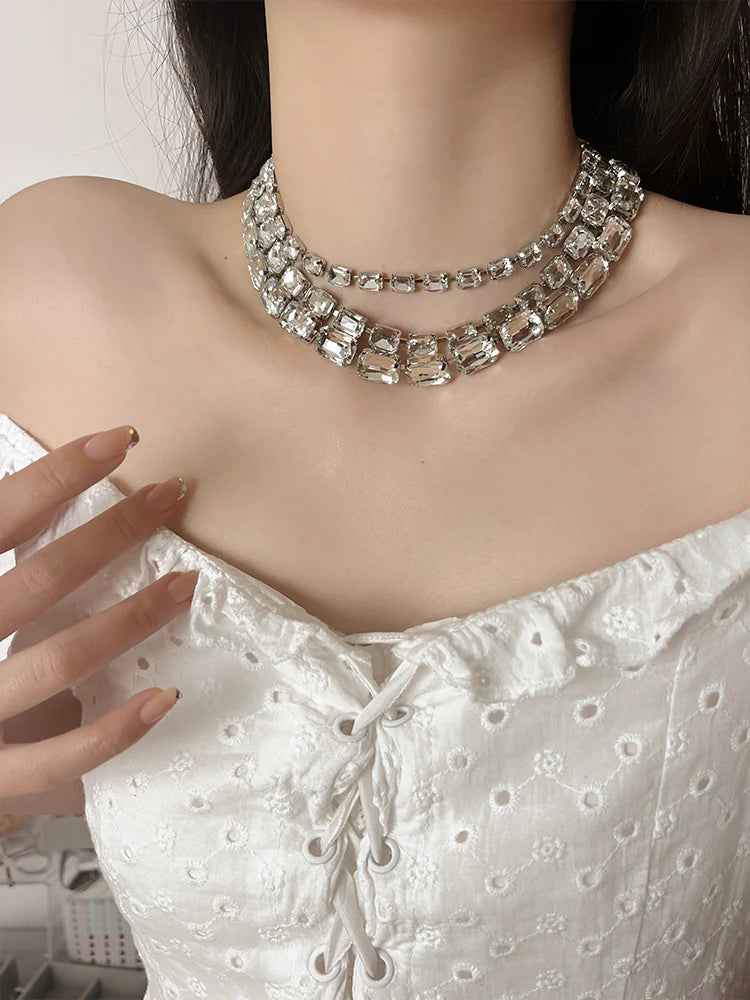 Alexie Multi-Layer Crystal Choker