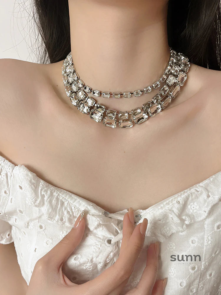 Alexie Multi-Layer Crystal Choker