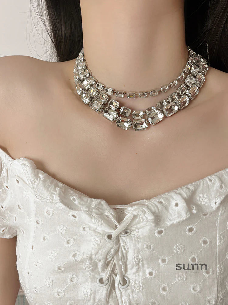 Alexie Multi-Layer Crystal Choker