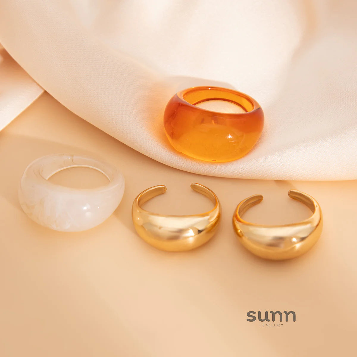 Alexis Curved Resin Rings Set
