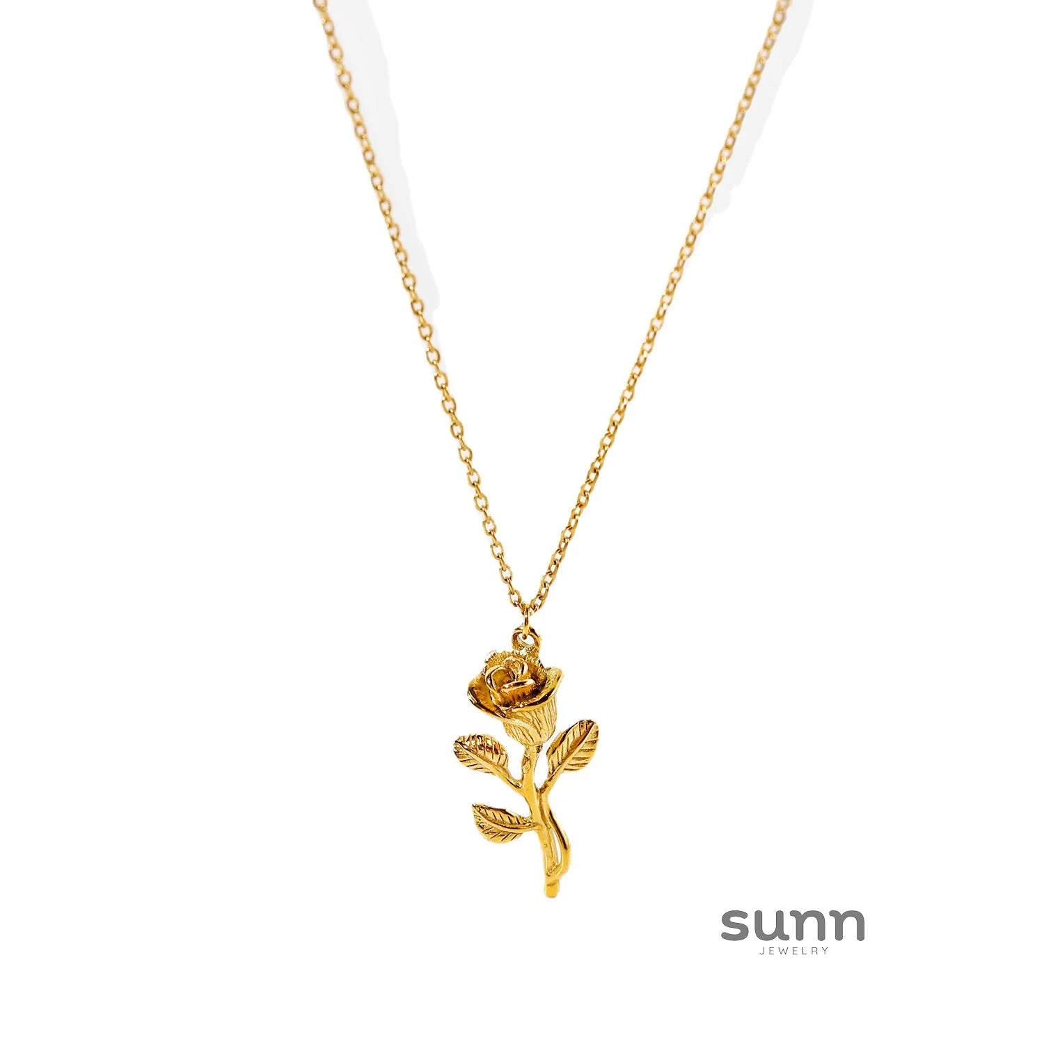 Alexis Gilded Rose Pendant Necklace
