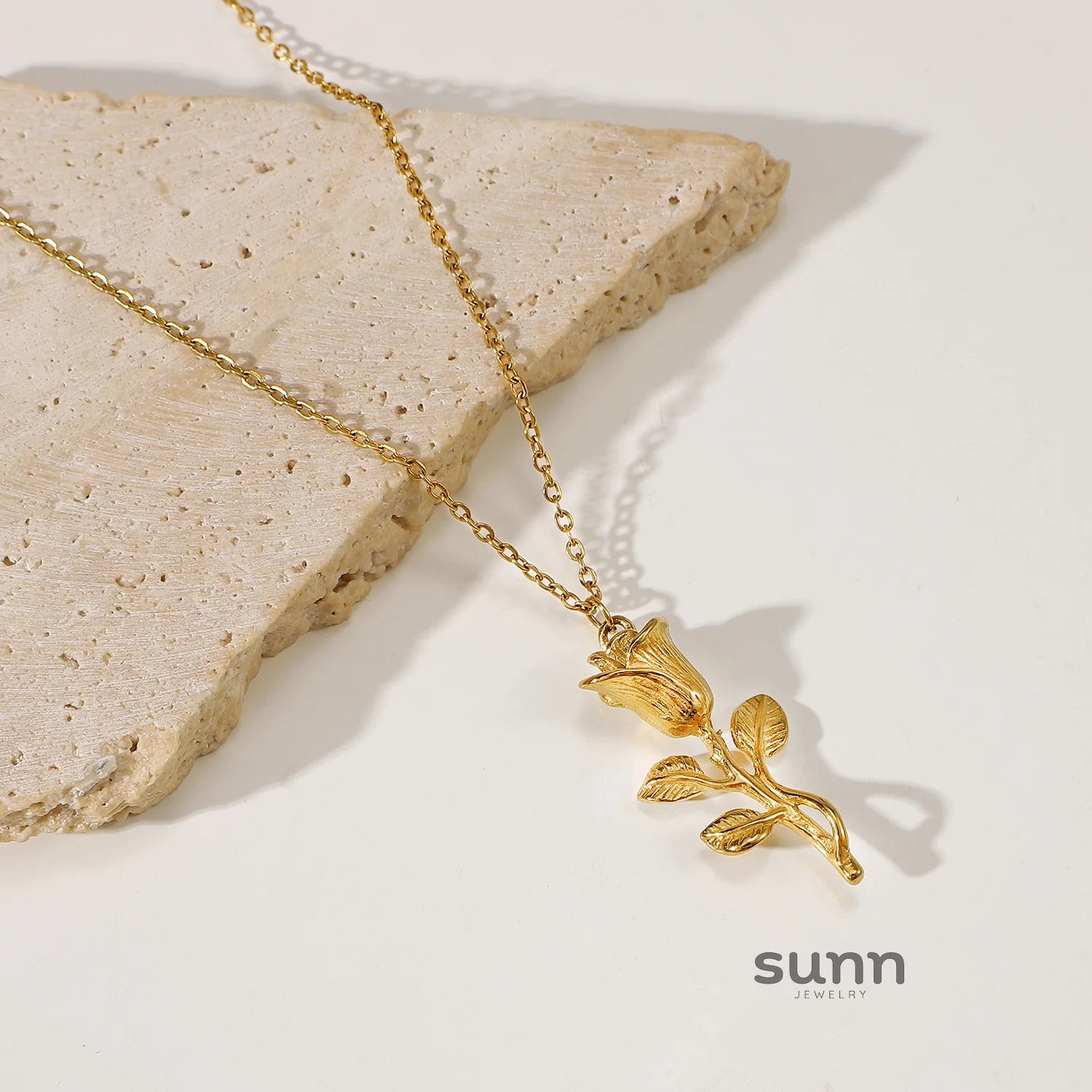Alexis Gilded Rose Pendant Necklace