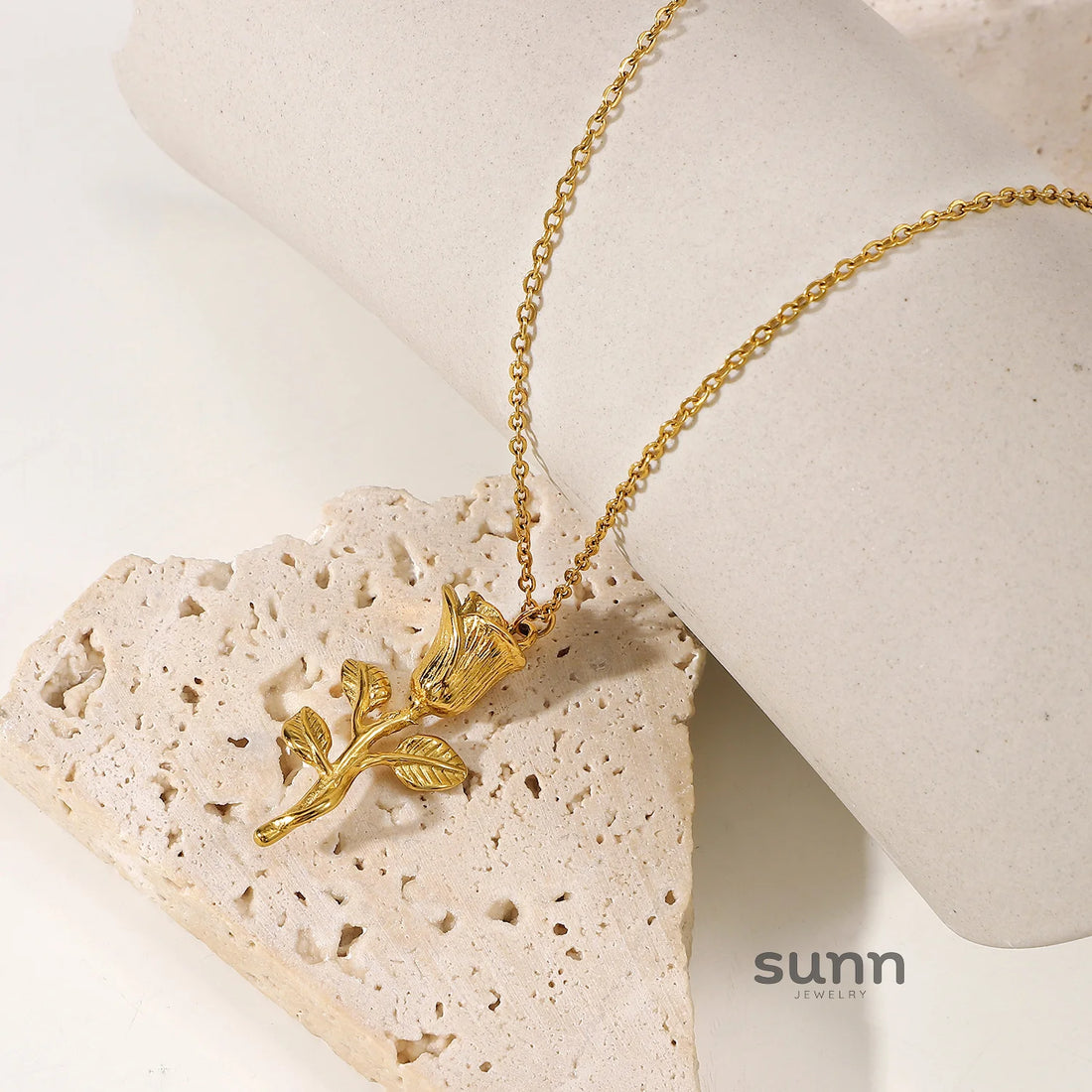 Alexis Gilded Rose Pendant Necklace