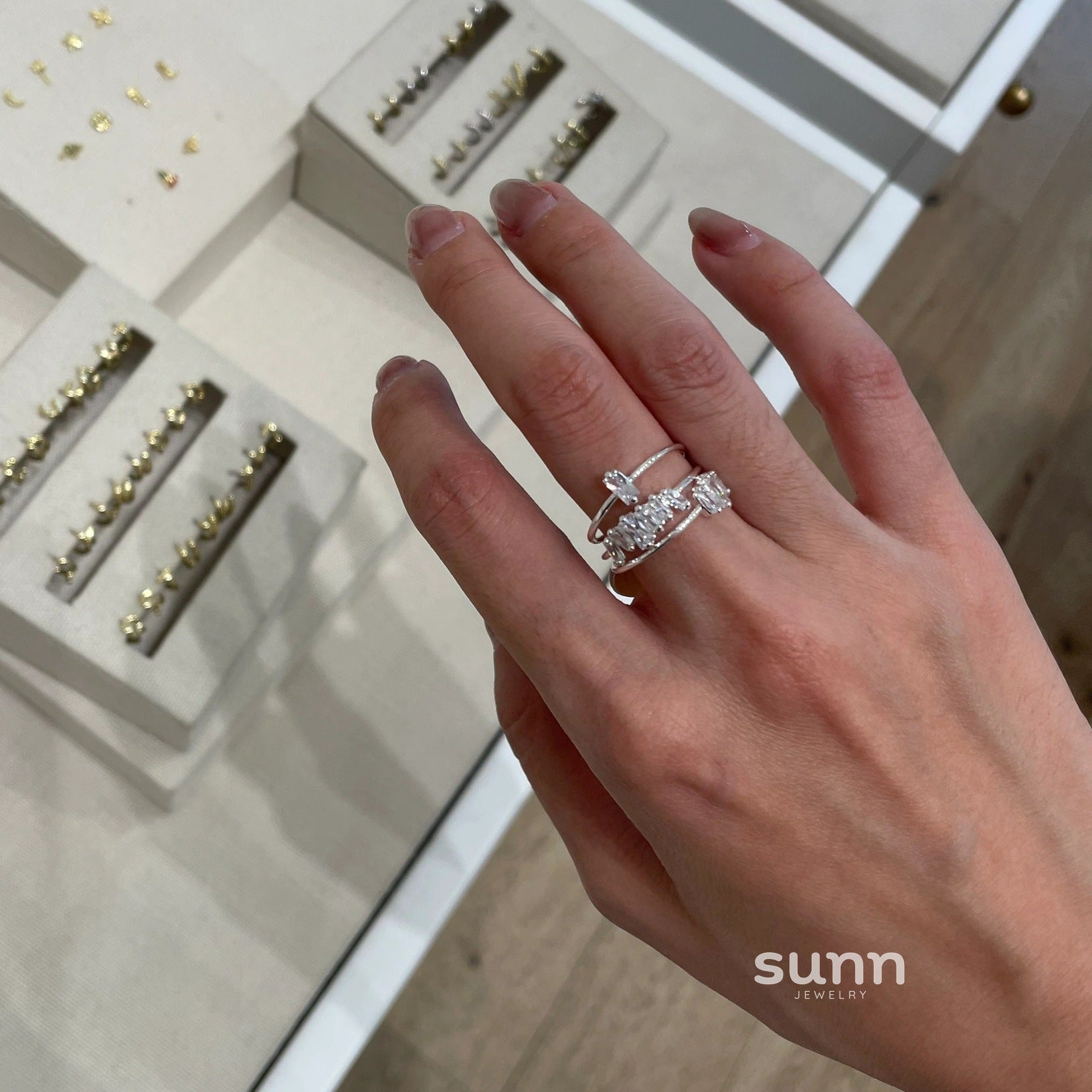 Alexis Sugar Cube Stacking Ring [3FDHKT4W]