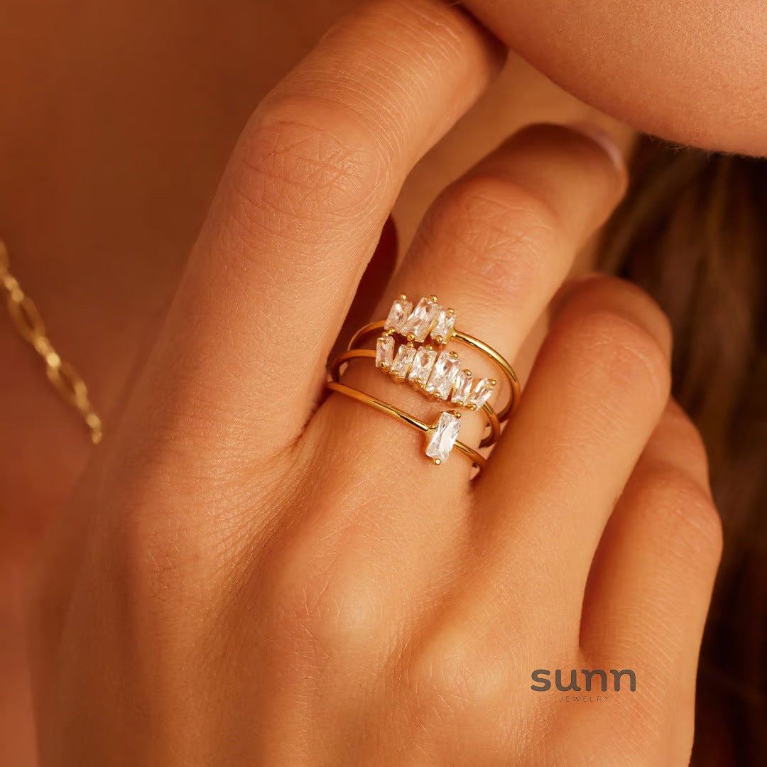 Alexis Sugar Cube Stacking Ring [M0USDLOF]