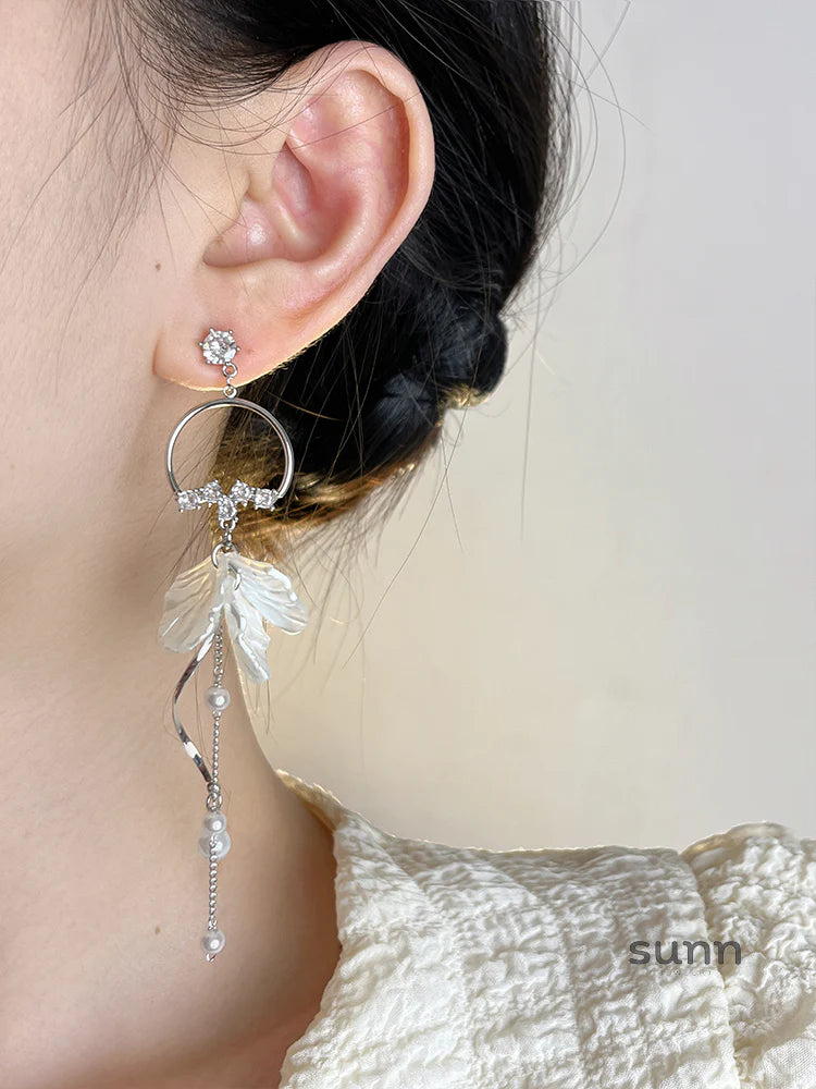 Alexzandria Floral Pearl Drop Earrings