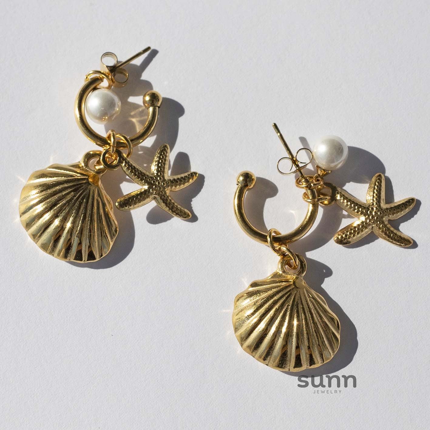 Aleyna Starfish Hoop Earrings [XUSAQALL]