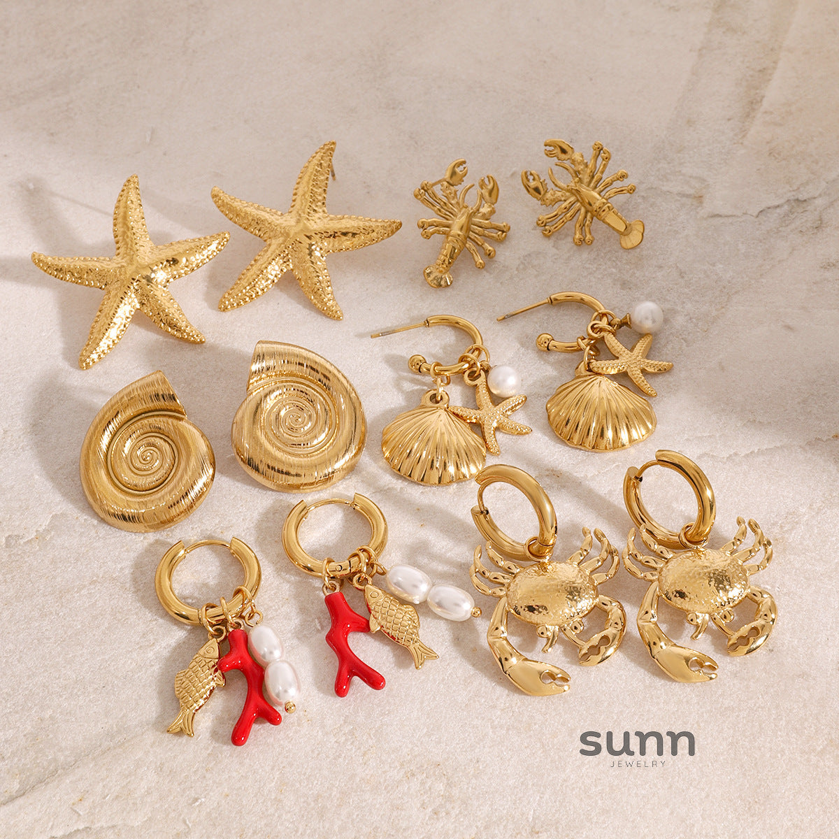 Aleyna Starfish Hoop Earrings [H5V3Z9PO]