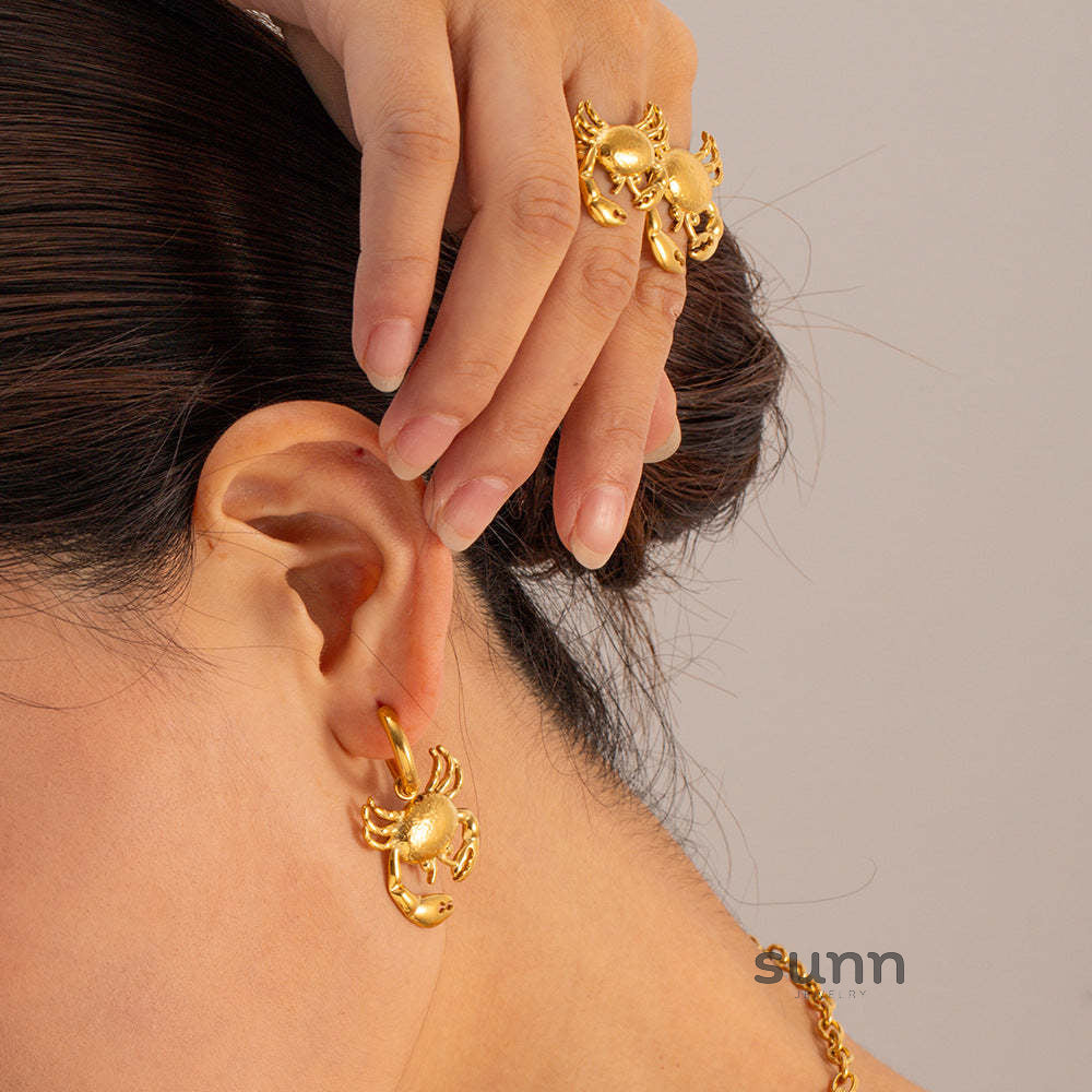 Aleyna Starfish Hoop Earrings [GISYL36L]