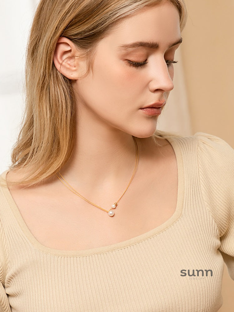 Aleysha Layered Pearl Necklace [2EH19SQU]