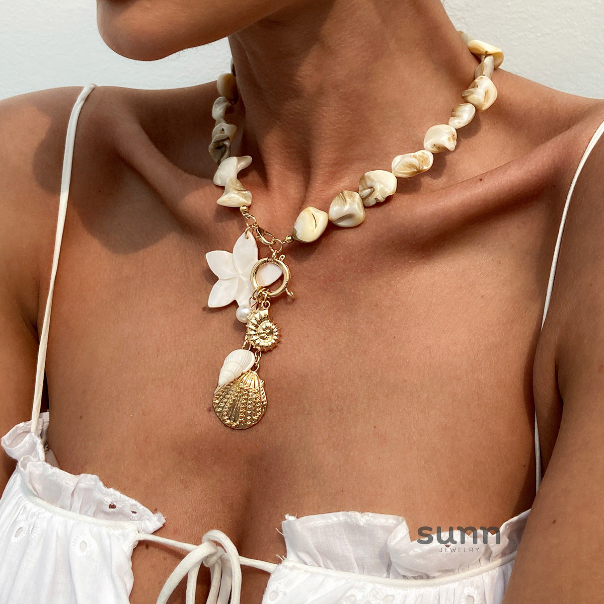 Aleysha Pearl Shell Jewelry Set [I172H3M2]
