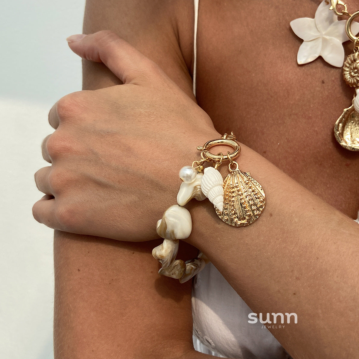 Aleysha Pearl Shell Jewelry Set [8VGYNTB4]